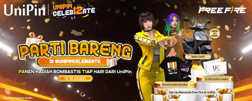 Parti Bareng di #UniPinCeleb12ate – Panen Hadiah Bombastis Tiap Hari bareng Free Fire!